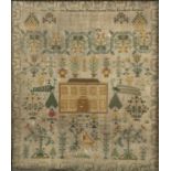 An early 19th century Scottish sampler worked by Elizabeth Fumiton Rankin Kirkintilloch 1832, 50cm x