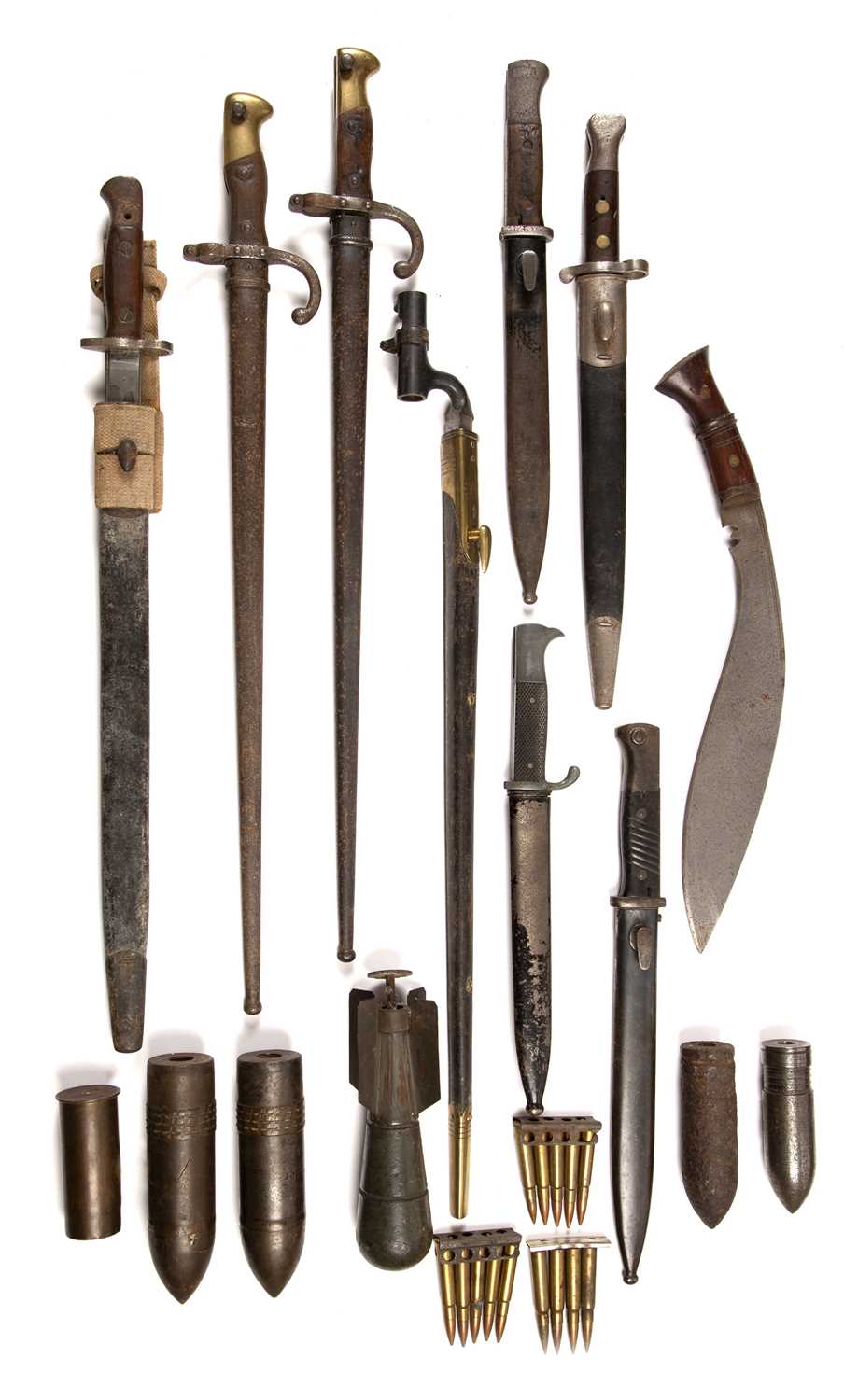 A group of eight World War I and World War II bayonets to include a 1907 pattern Wilkinson and an