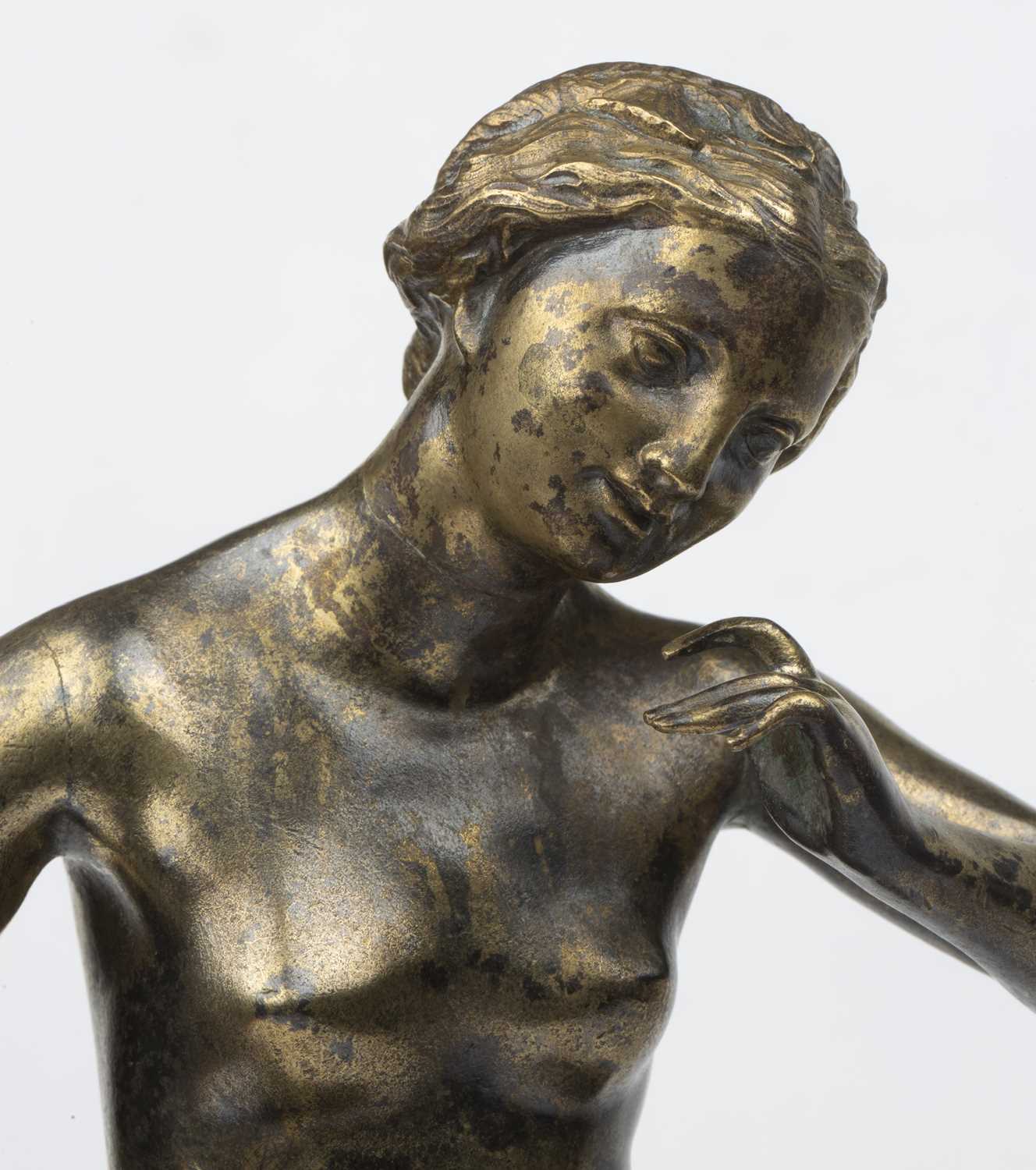 A 17th/18th century French or Italian gilded bronze figure of classical dancer 15cm wide 32cm high - Image 8 of 20