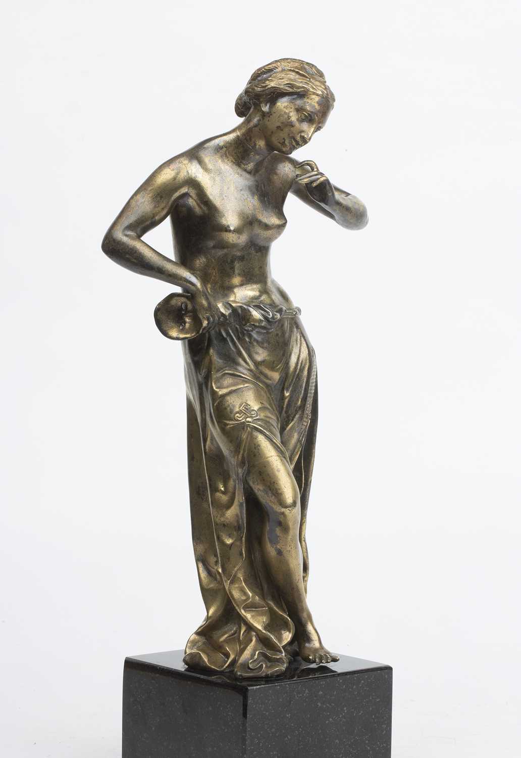 A 17th/18th century French or Italian gilded bronze figure of classical dancer 15cm wide 32cm high - Image 2 of 20