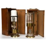 A 19th century microscope oil lamp by J.H.Steward 406 strand London 10cm diameter 29cm high with a