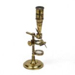 An early 19th century pocket microscope by Cary London, 17cm in heightNo Box. the lens and mirror