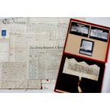 17th / 18th Century manuscript documents, indentures etc, 3 on vellum and a copy of 'The Newry