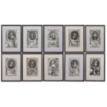 Jacobus Houbracken (1698-1780) Twenty Portrait engravings depicting prominent British figures each