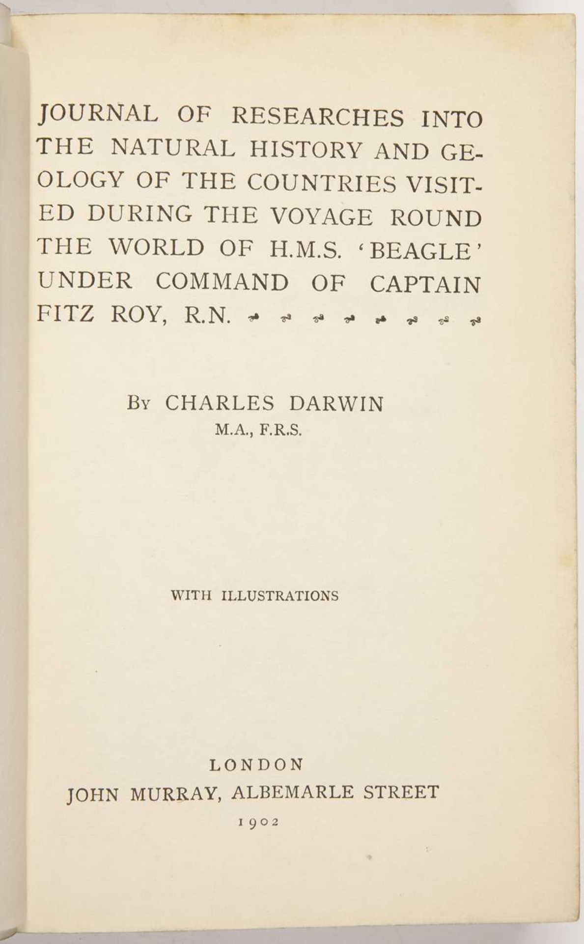 Darwin (Charles). ‘Journal of Researches into the Natural History and Geology of the Countries - Image 2 of 5