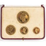 A George VI 1937 gold specimen four coin set, Royal mint with original case.