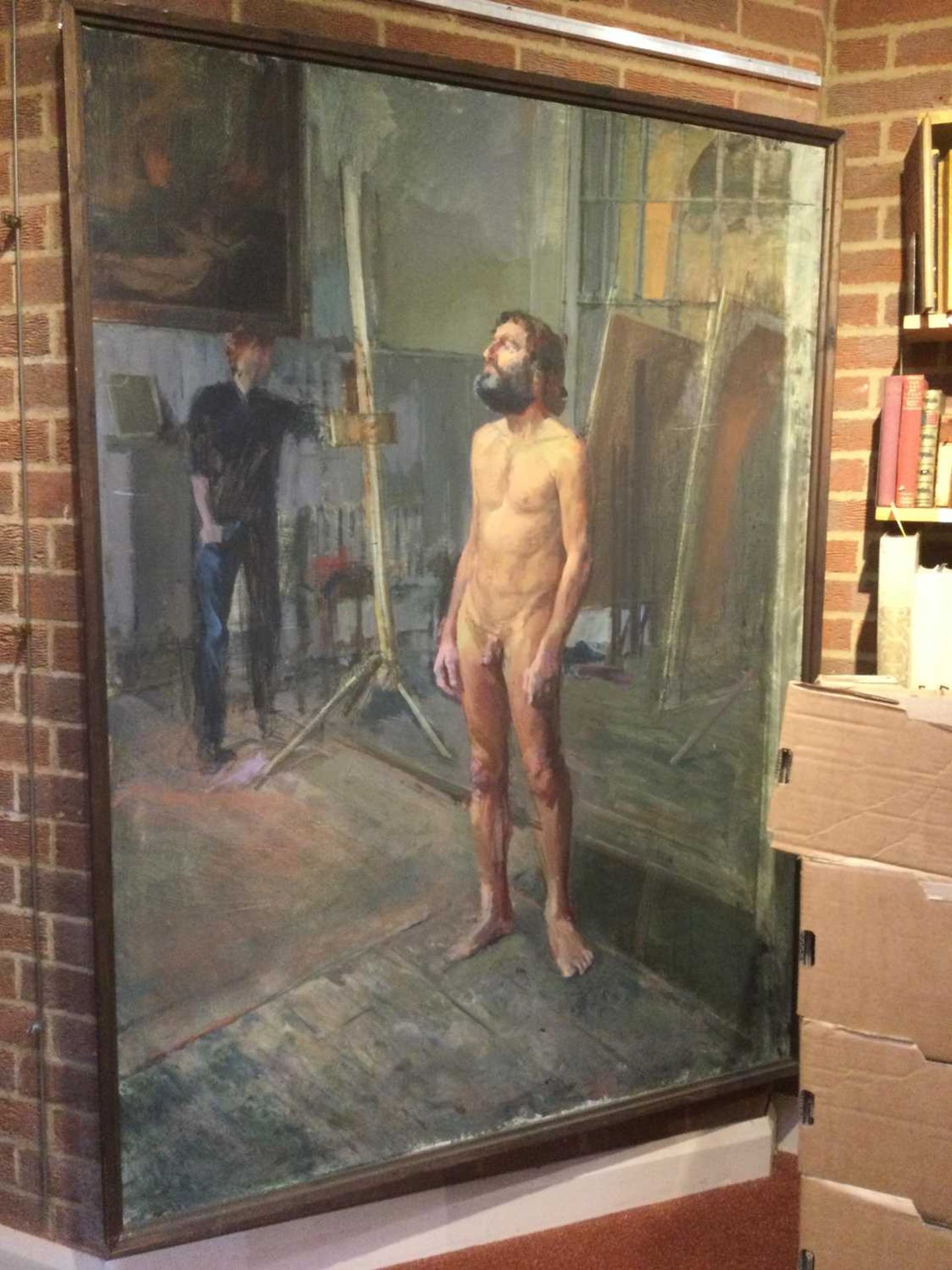 Jane Bond (1939), 'Standing male nude', oil on canvas 166cm x 123cm Qty: 1 The painting has - Image 10 of 11