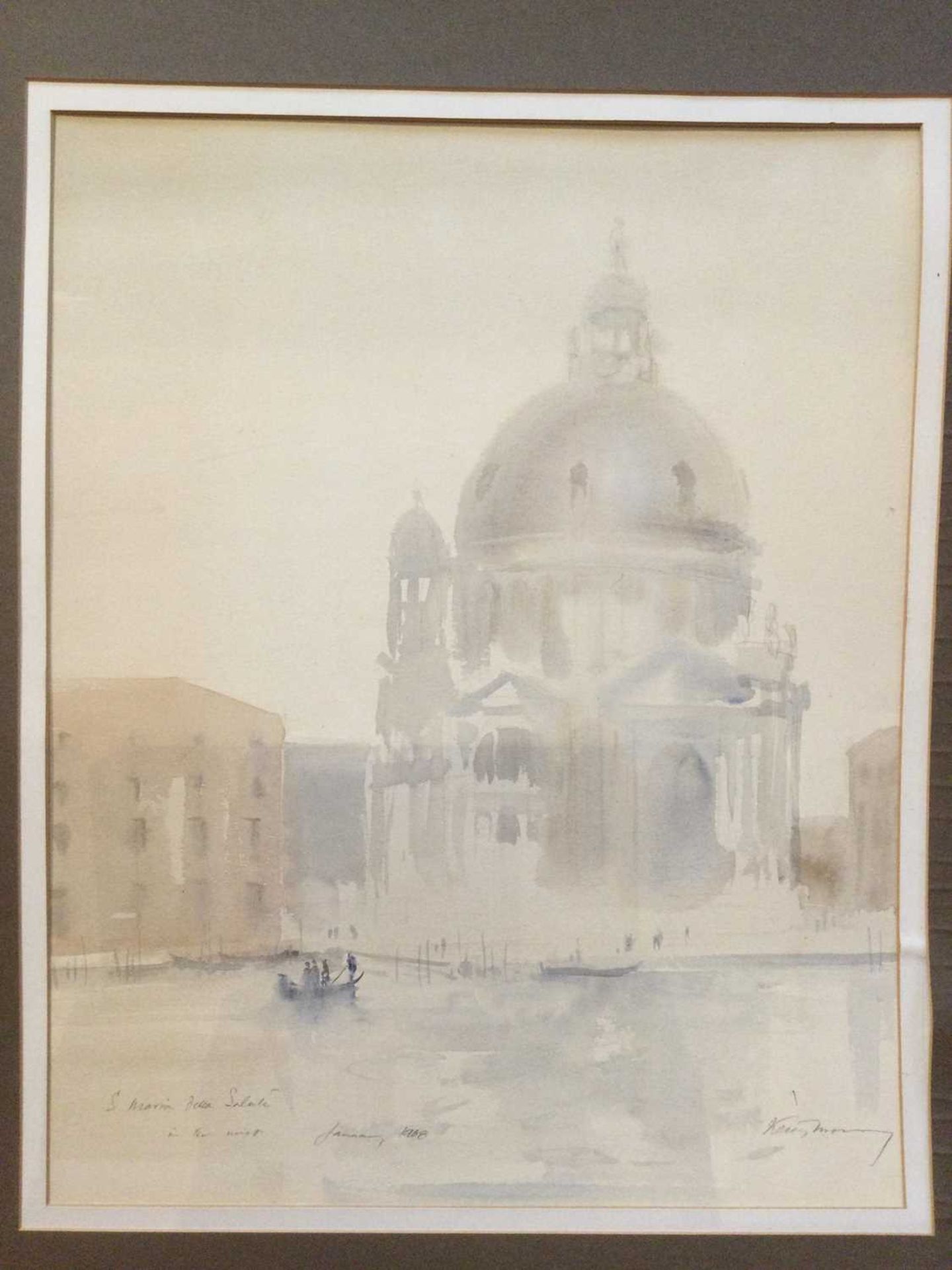 J.W. Oddie. 'Santa Maria della Salute', watercolour, late 19th century, with Agnew label verso ( - Bild 9 aus 9