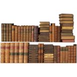 A collection of Antiquarian bindings, part sets etc., most leather bound and in mixed used condition