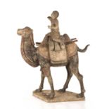 A Chinese Tang style camel with rider, 40cm wide 50cm high 5.8kg. Untested. Acquired in the 1990s