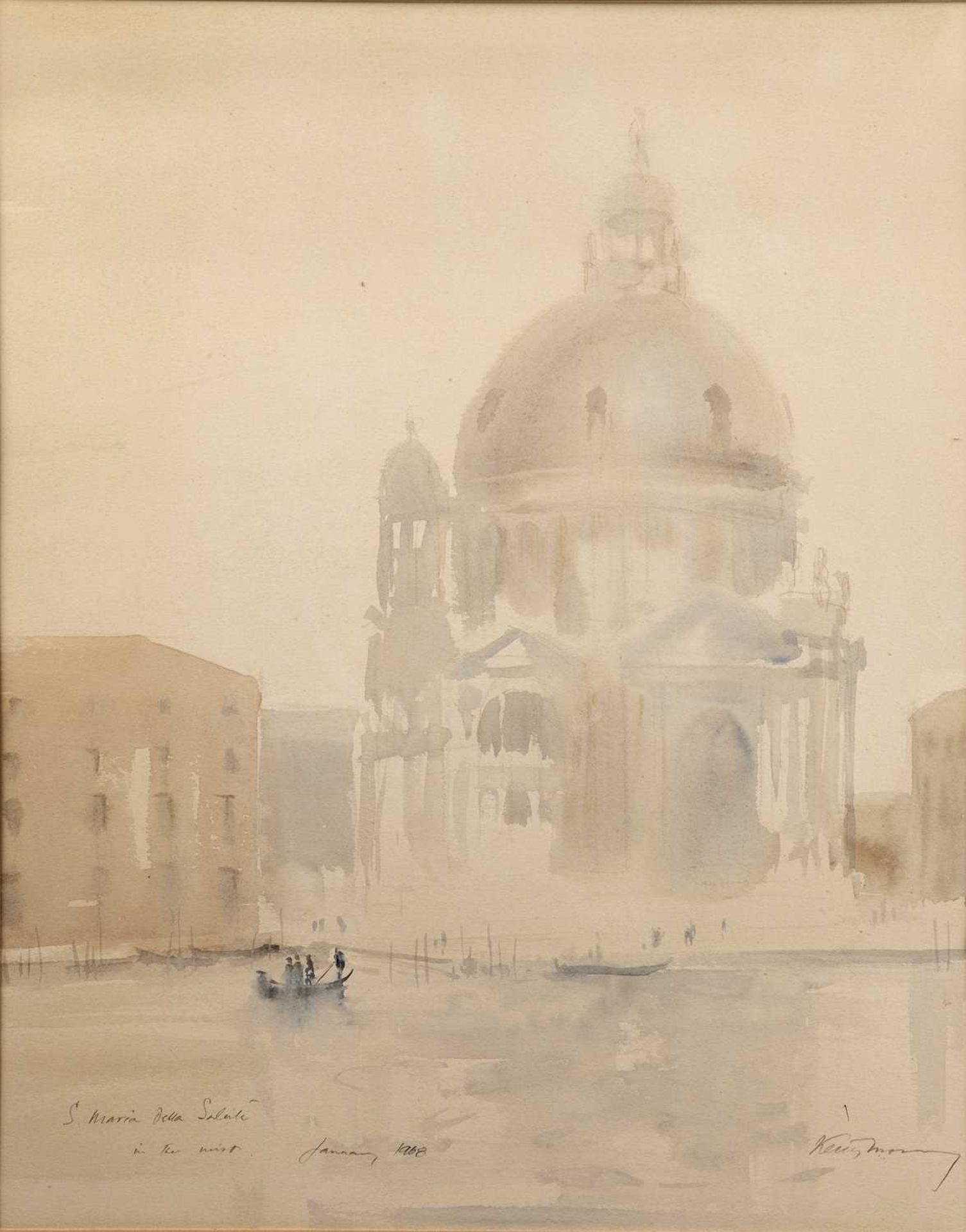 J.W. Oddie. 'Santa Maria della Salute', watercolour, late 19th century, with Agnew label verso ( - Bild 4 aus 9