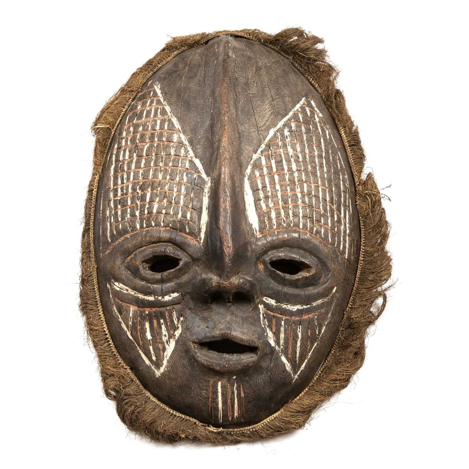 A Papua New Guinea ancestor mask from the Murik lakes area of the Sepik river coast with carved