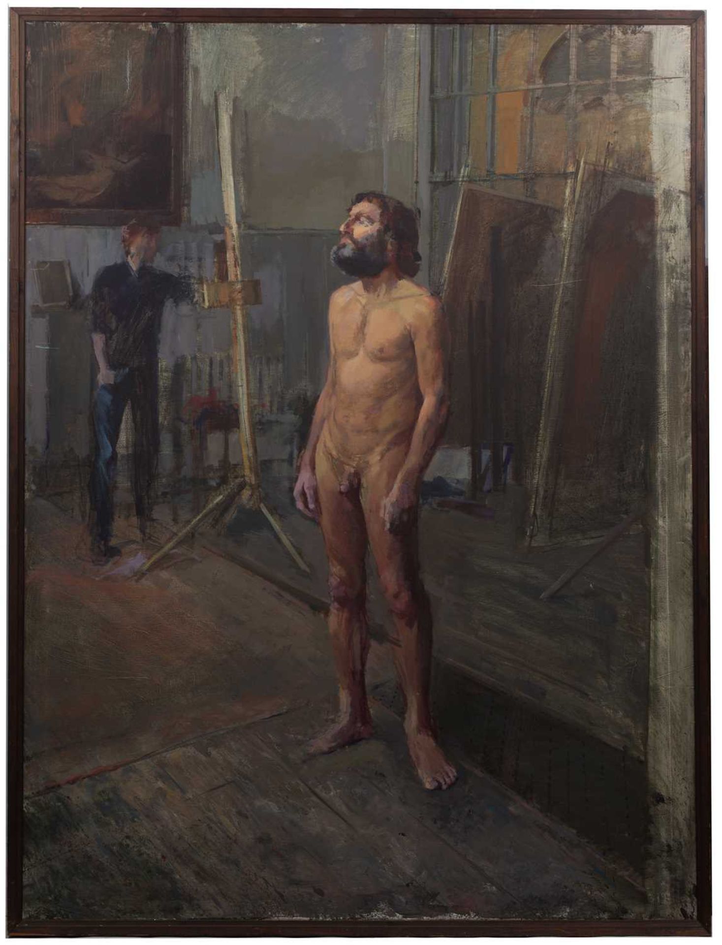 Jane Bond (1939), 'Standing male nude', oil on canvas 166cm x 123cm Qty: 1 The painting has - Image 2 of 11