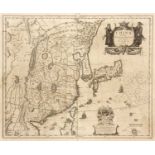 After Blaeu (G & J) - An old map of China with cartouche and coat of arms, framed (420 x 490mm)