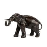 A late 19th early 20th century bronze elephant 27cm wide 17cm high Good