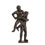 After the antique, Hercules and Antaeus, bronze 9cm wide 18.5cm high. From a private collection