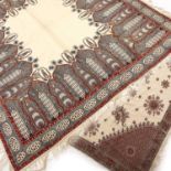 An Indian Kashmir shawl 164cm x 164cm and a printed Paisley shawl.