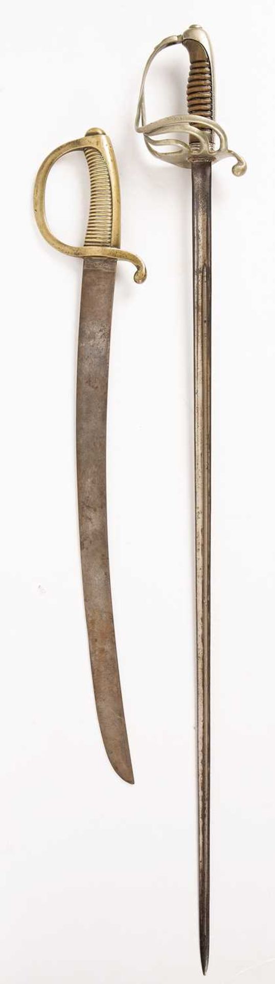 A late 19th/ early 20th century French officer's sword with horn grip and inscription to the - Bild 2 aus 4