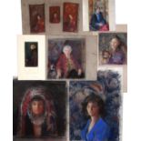 Jane Bond (1939), fourteen pastel studies, unframed Unframed collection. Charcoal smudges to the