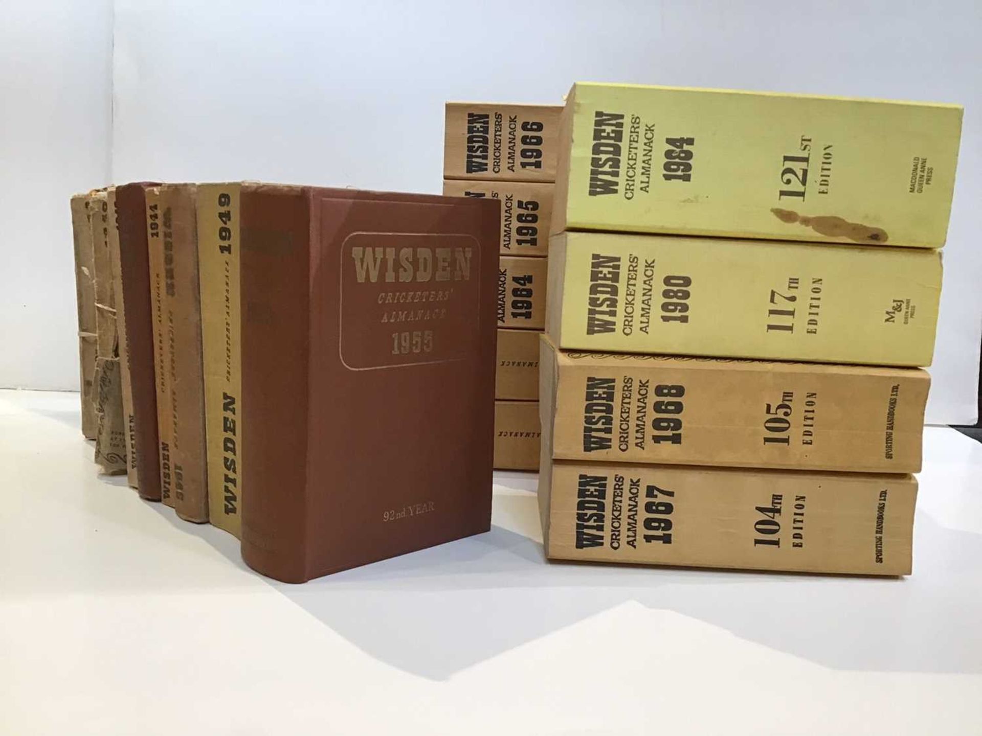 Wisden Cricketers Almanack For the years 1939/ 40/ 41/ 42/ 43 (hardback)/ 44/ 46/ 49/ 55 (hardback)/