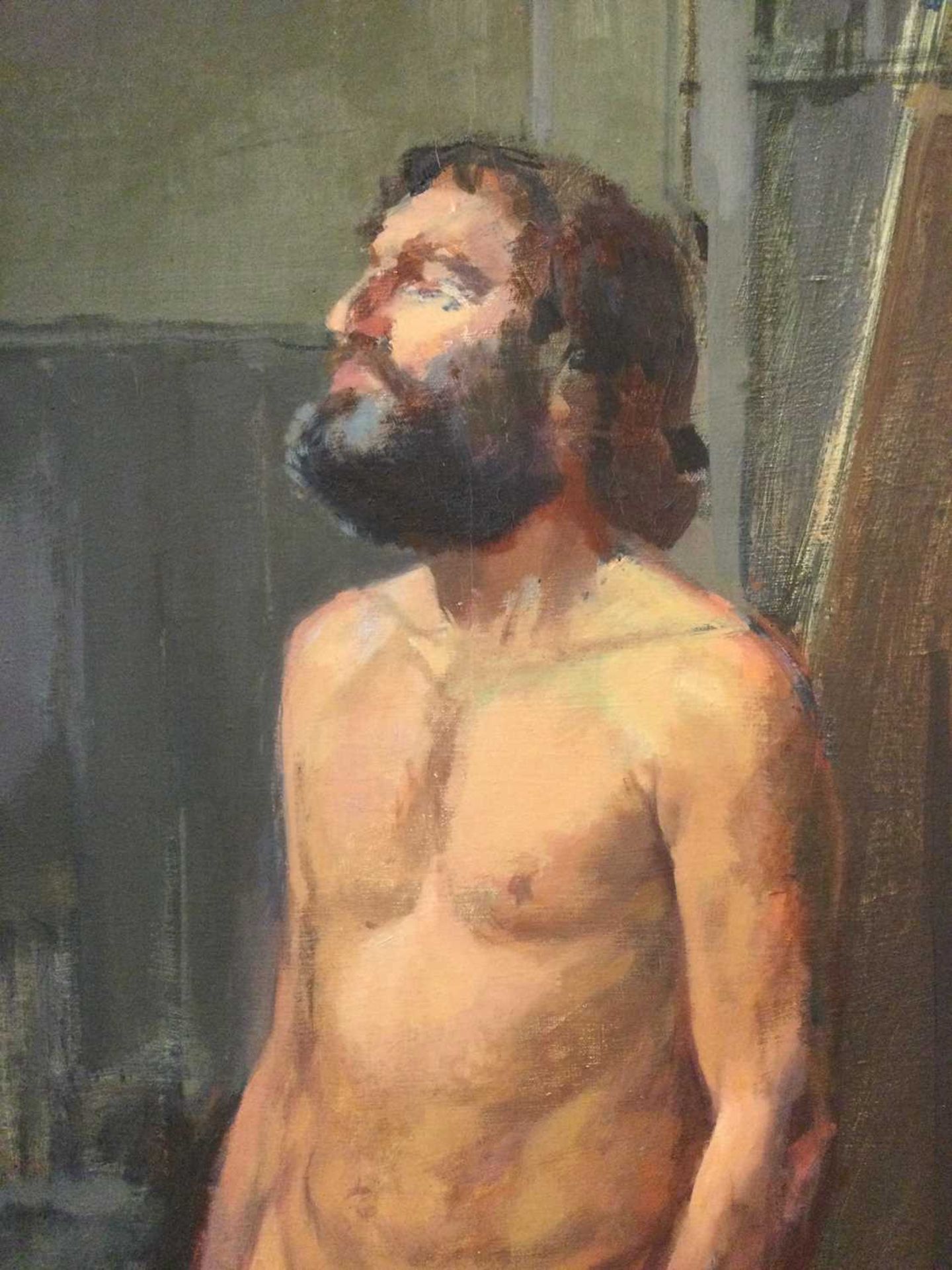 Jane Bond (1939), 'Standing male nude', oil on canvas 166cm x 123cm Qty: 1 The painting has - Image 9 of 11