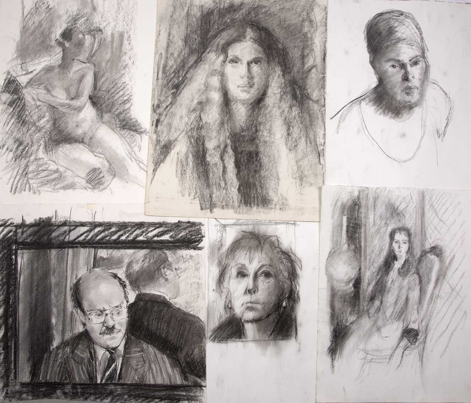 Jane Bond (1939), a folder of twenty four unframed charcoal and pencil sketches Qty: 1 Unframed - Bild 3 aus 4