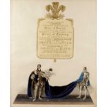 Five George IV ceremonials coronation prints with gilding, to include the order of procession,