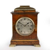 A Victorian walnut cased bracket clock by Barraud and Lunds Cornhill London, the silvered dial