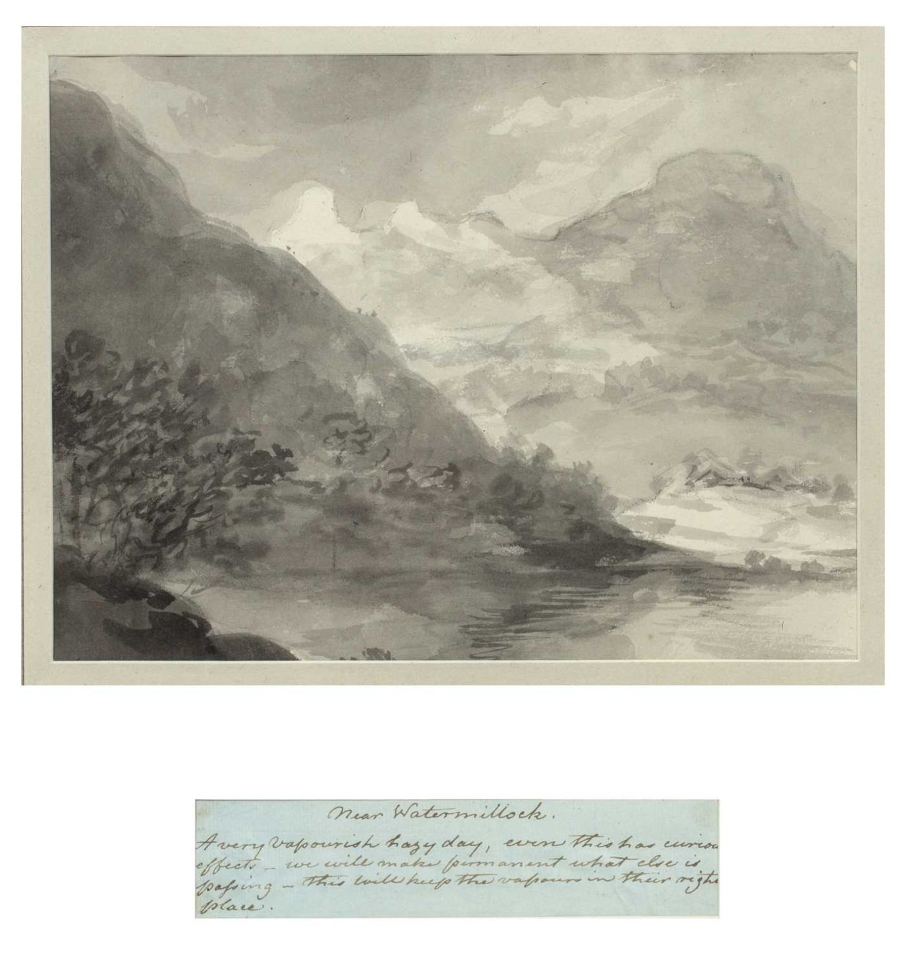 English School, four early 19th century watercolours of the Lake District, each framed together with