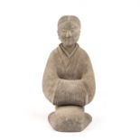 A Chinese pottery seated figure 18cm wide 36cm high. Untested From a private Gloucestershire estate.