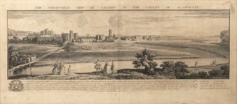 Samuel and Nathaniel Buck The North-West View of Cardiff in the County of Glenmorgan, engraving,