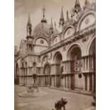 Alinari; Venezia. A group of five monochrome albumen prints of Venetian scenes titled (425 x 310mm),