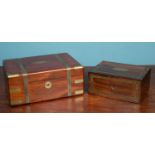 Two 19th century hardwood boxes later converted for use as humidors