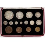 A George VI 1937 specimen fifteen coin set, with original case.