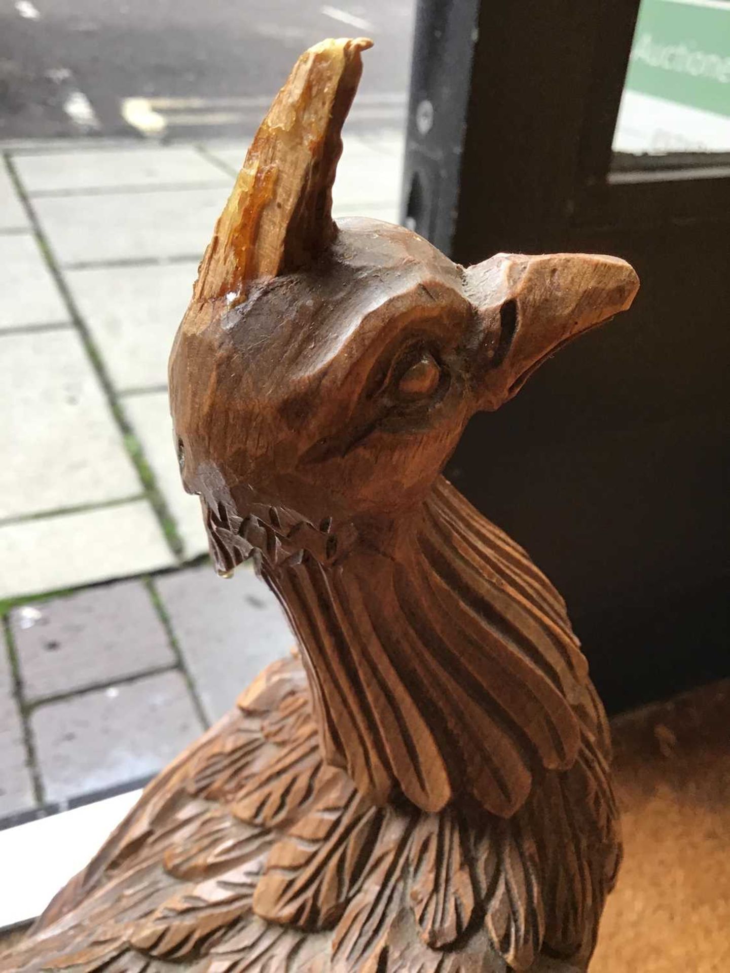 A French carved pine model of a cockrel, 23cm wide x 45cm high Chips, cracks and restoration. - Image 10 of 10