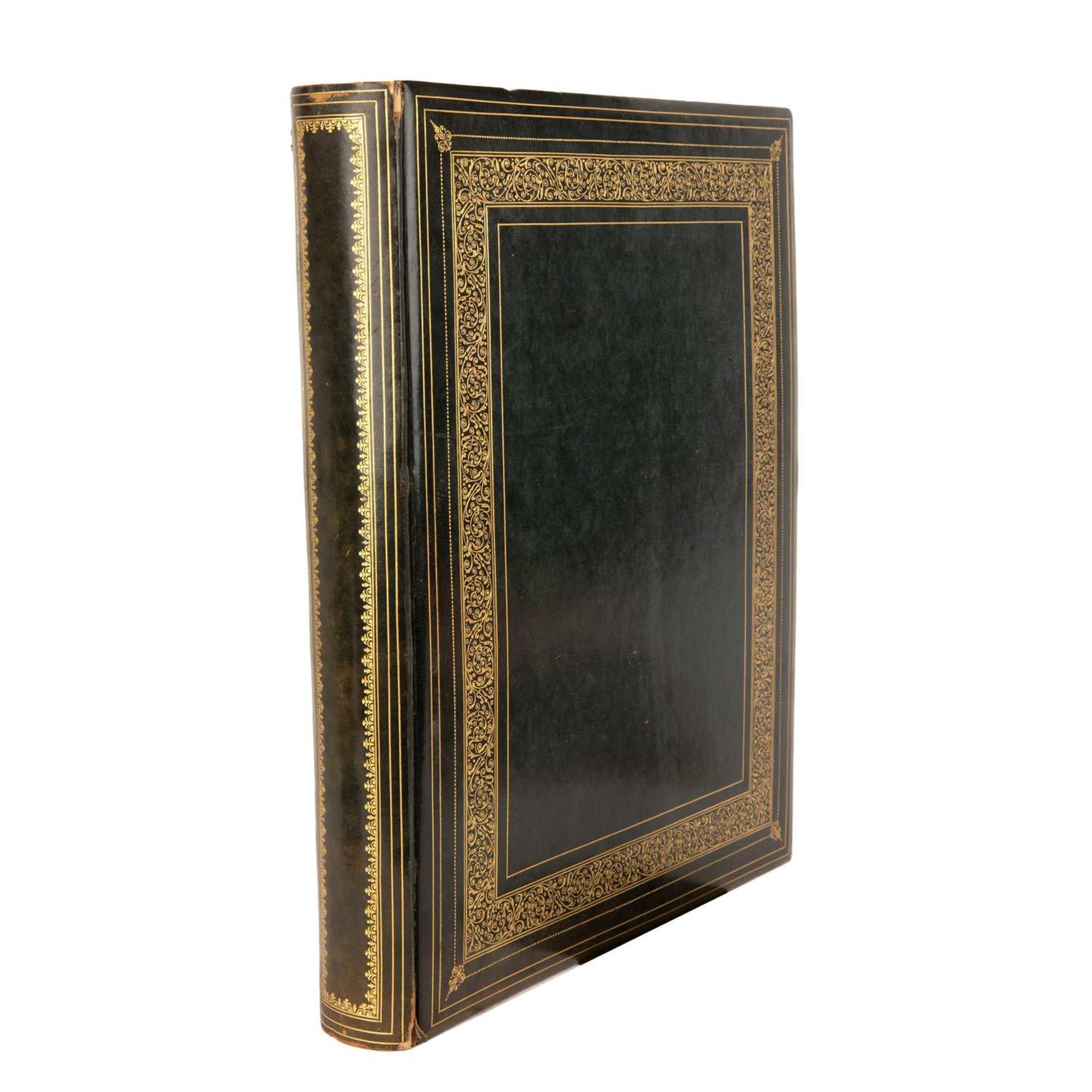 A gilt tooled leather bound album containing a collection of coloured prints of Old Master paintings - Image 2 of 2