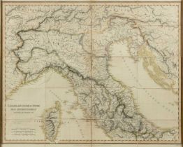 I * A * Kramer Italiae Antiquae et Nove, North and South, two maps of linen backed sectional form,