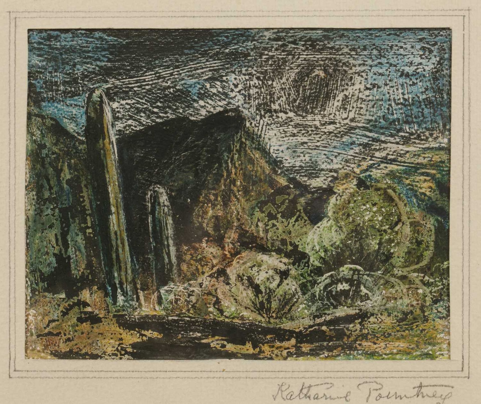 Katharine Pountney (20th Century School) 'Untitled landscape, mixed media, signed in pencil to the