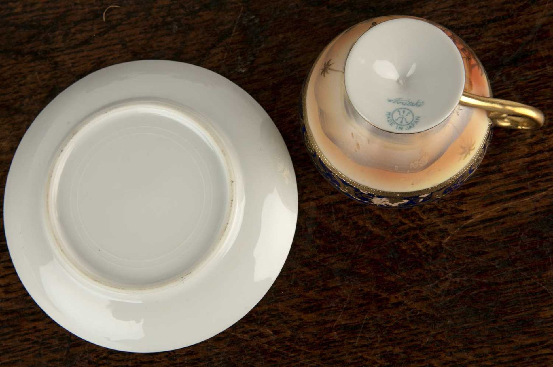 Cased Noritake porcelain tea set comprising of six cabinet teacups and saucers, decorated with - Image 3 of 3