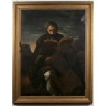 Late 17th Century Italian School study of Saint Gerome, oil on canvas, 123cm x 93cm, in a gilt frame