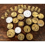 Collection of watch movements and watch cocks 18th Century and later, verge and other movements (
