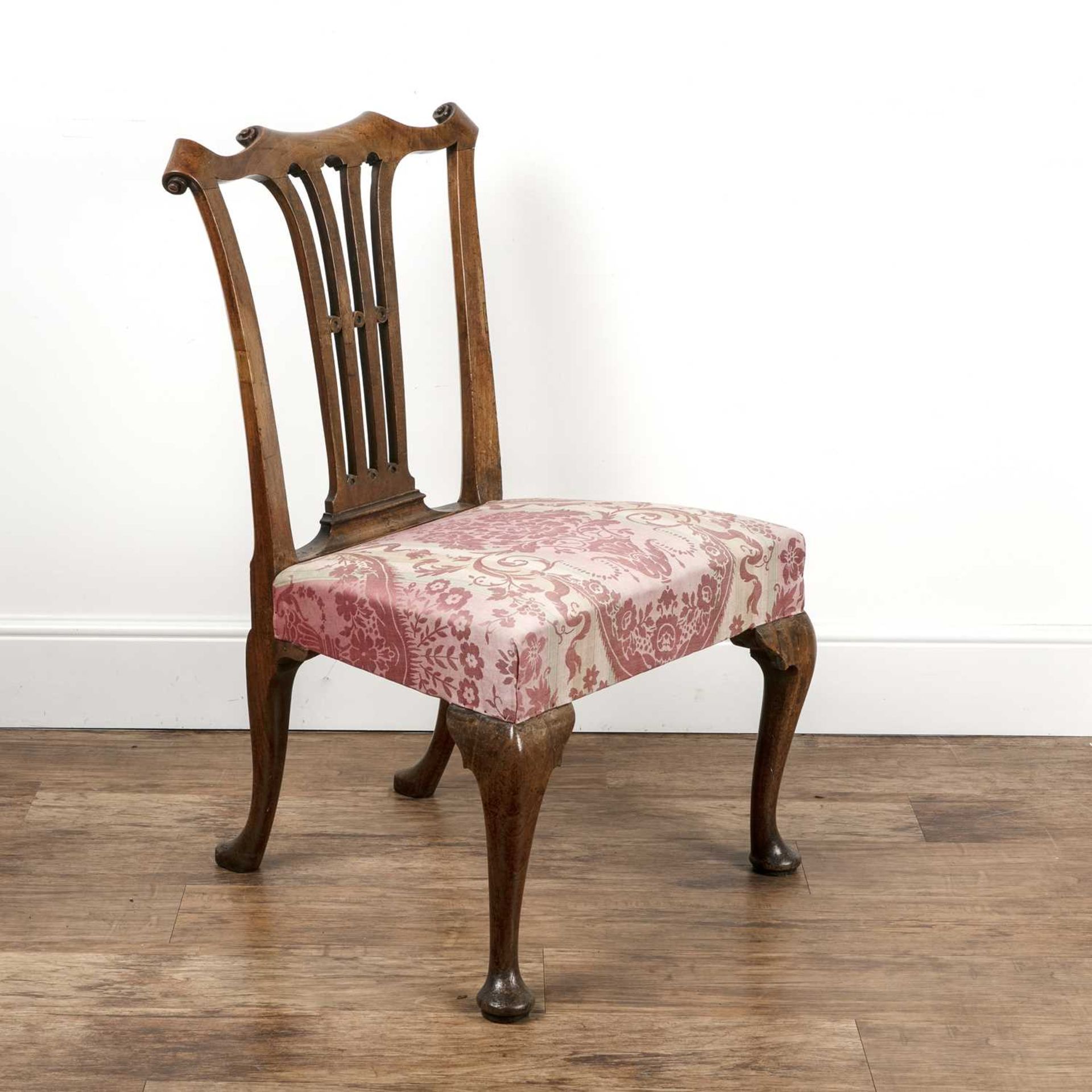 Mahogany side chair 18th Century, with a splat back and reupholstered seat, 60cm wide x 97cm high - Bild 2 aus 4