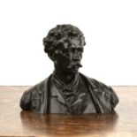 Bronze bust of a gentleman Possibly James Whistler, circa 1900, his head turned slightly to the