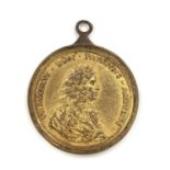 Massimiliano Soldani (1658-1740) gilt bronze portrait medal of Francisco Redi, marked M.Sold.1684,