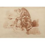 18th Century Italian School red chalk study of an angel, on paper, 23cm x 33cm Provenance: The