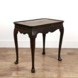 Mahogany silver table 18th Century, with a tray top on shaped supports, 76cm long x 50cm deep x 73cm