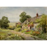 Henry John Sylvester Stannard (1870-1951) 'A sunny home in the Cotswolds', watercolour, signed lower