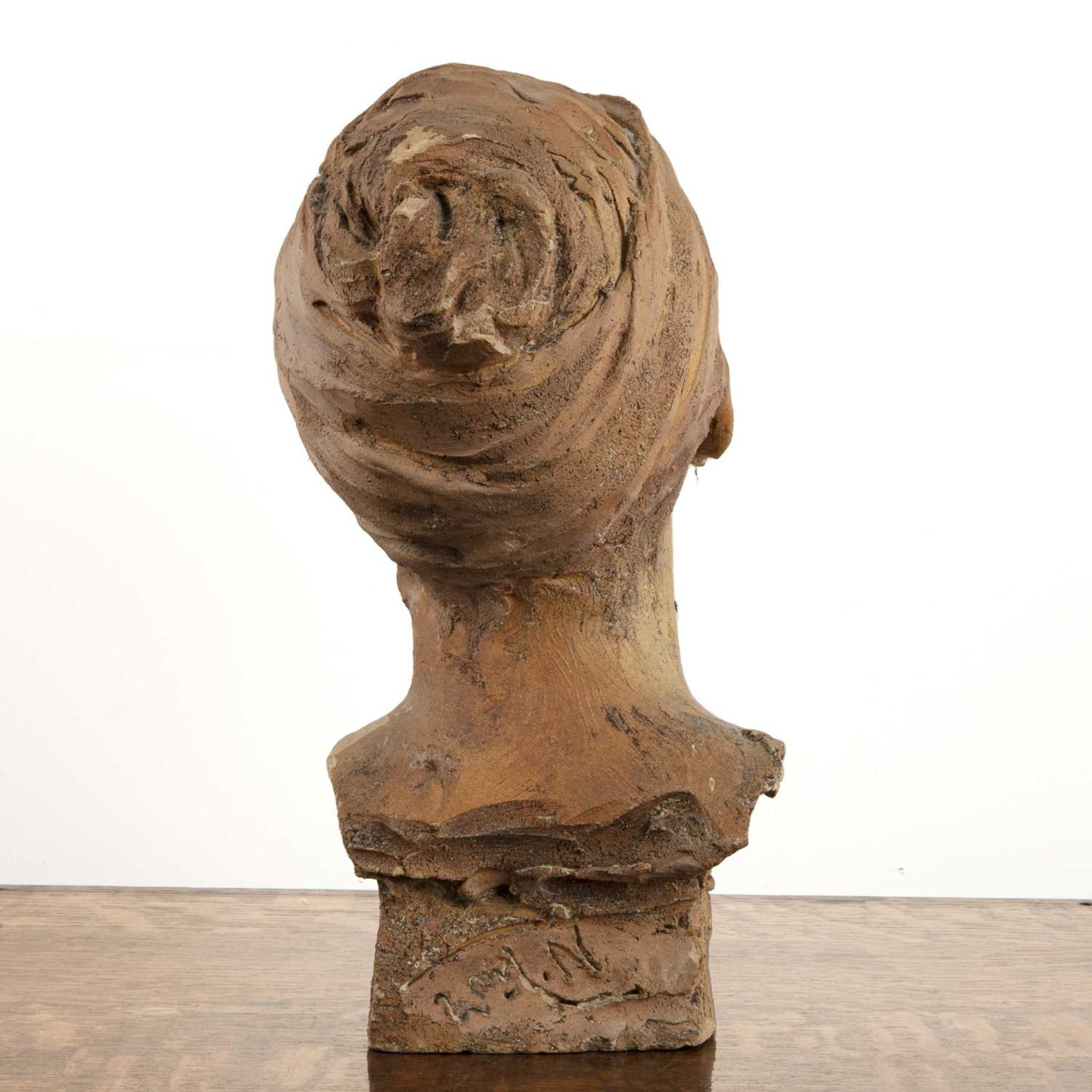 Plaster head of a girl French, circa 1900, impressed signature, 34cm high Provenance: The property - Image 3 of 5