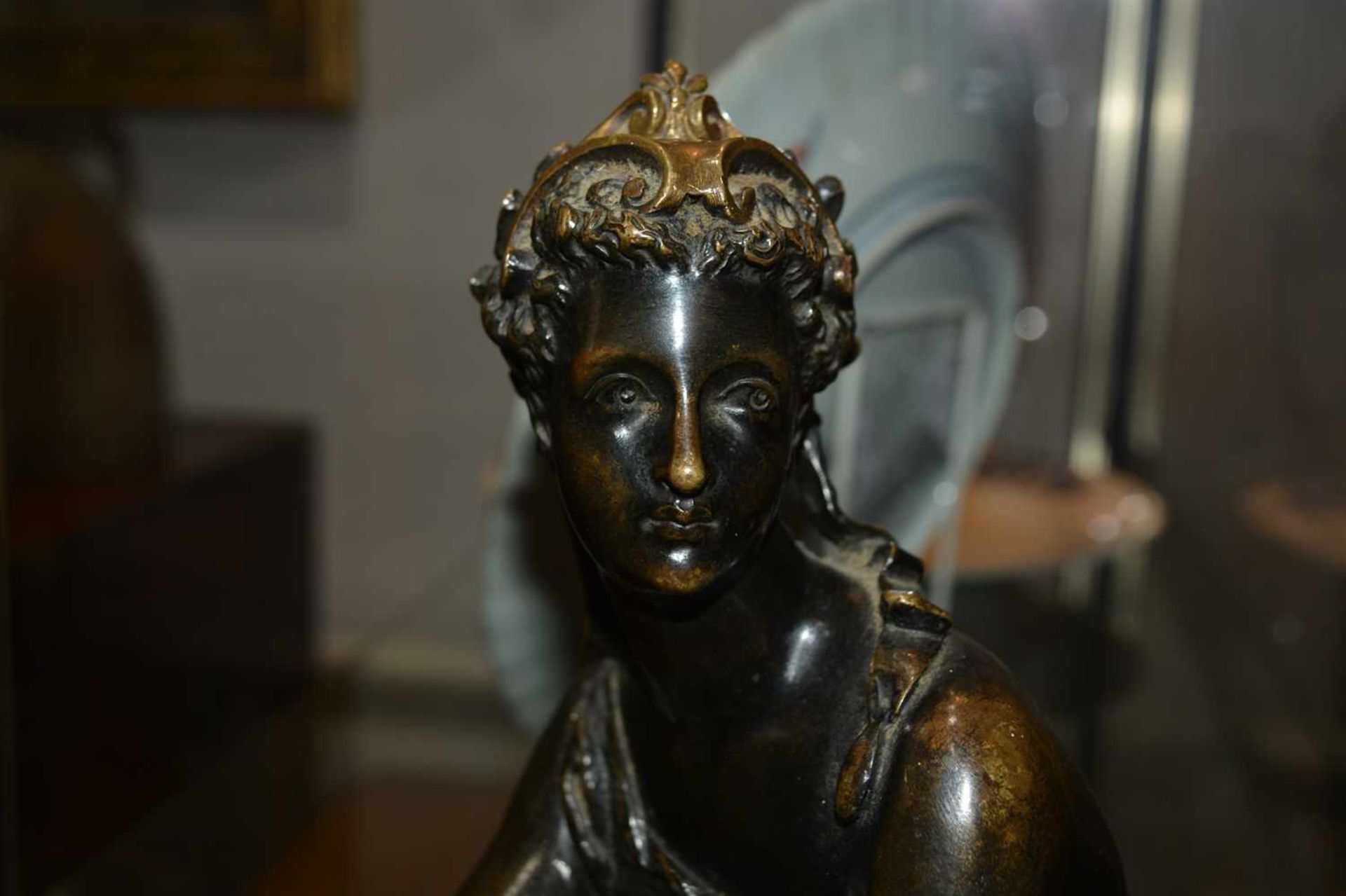 Bronze model of a lady French, late 19th Century, the seated figure holding a book, 37cm highWith - Bild 6 aus 9