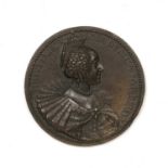 After Guilaume Dupre (1574-1647) bronze medal representing Christine de Bourbon, wife of Victor-